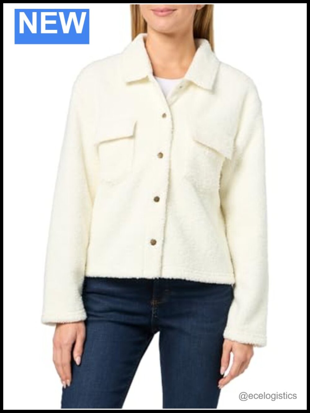 Cropped Soft Sherpa Jacket with Front Pockets